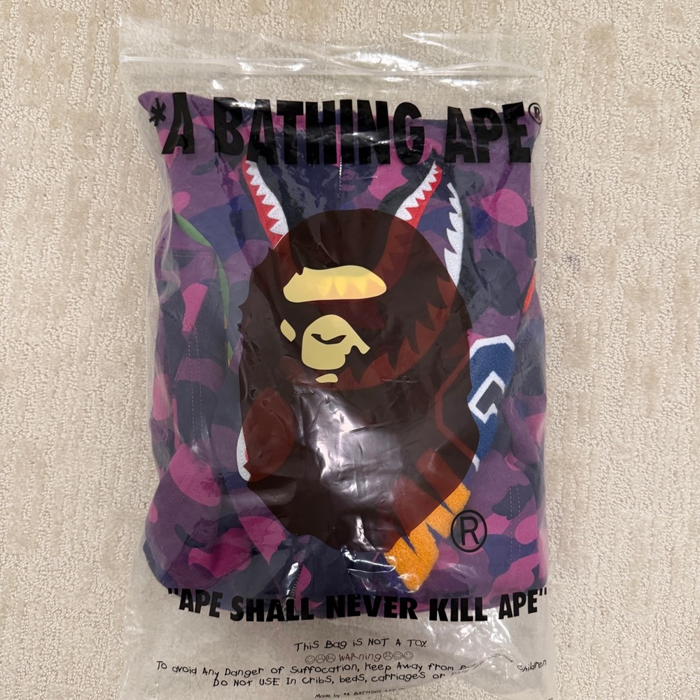 Bape Purple Camo Shark Full Zip Hoodie